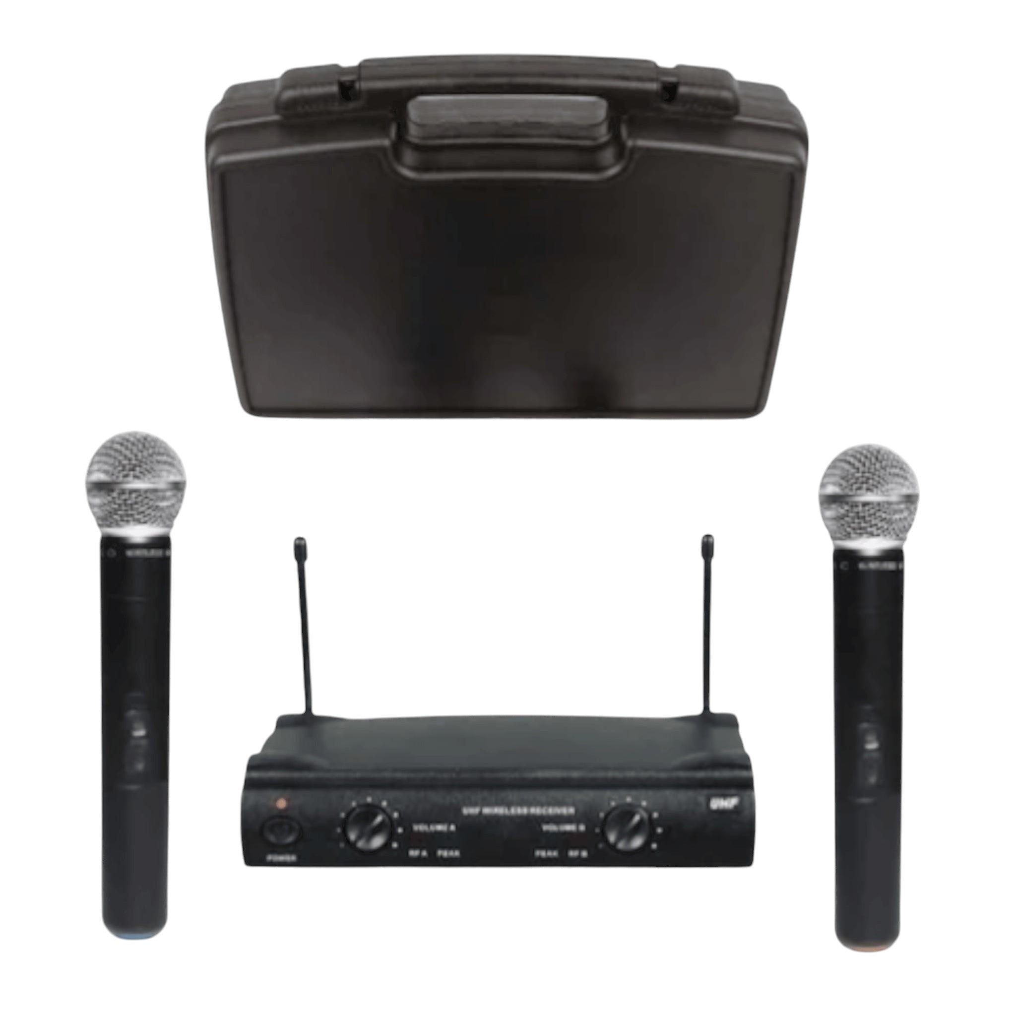 Sistem audio Shure UHF SM58-1 cu 2 microfoane wireless, valiza transport, jack 6.3mm