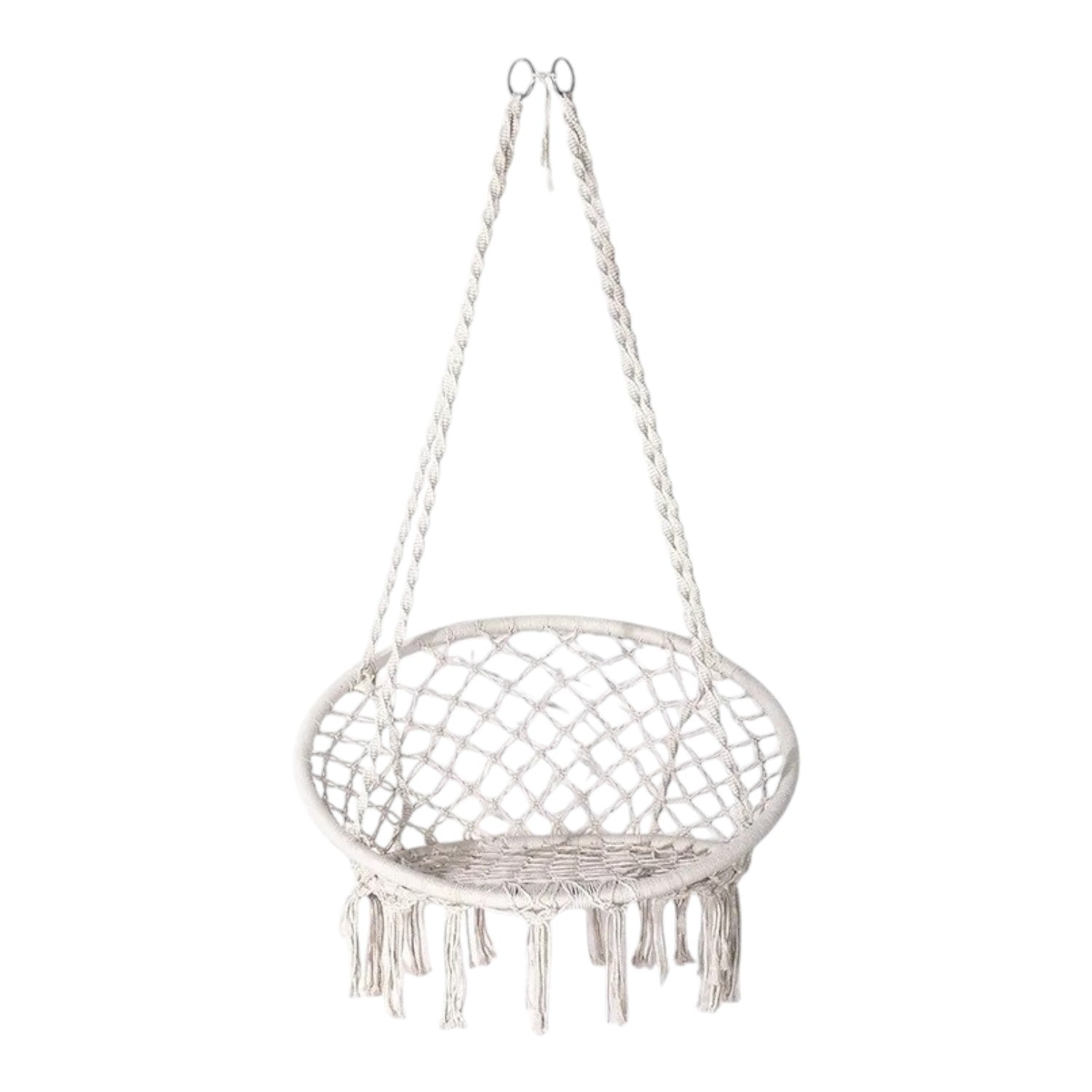 Leagan/balansoar suspendat tip scaun/hamac, diametru 80 cm, sarcina maxima 120kg, cadru metalic, pentru casa, gradina si veranda