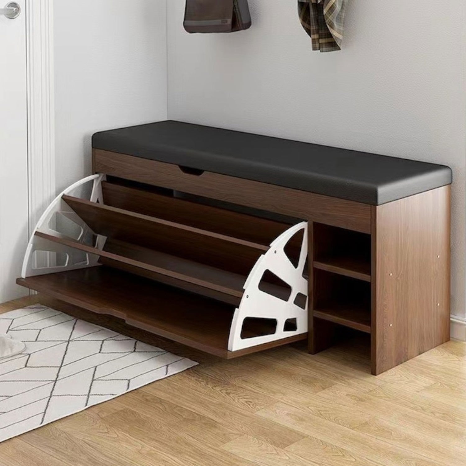 Dulap pentru pantofi tip bancheta, 6 rafturi, 100x34x50 cm, PAL melaminat
