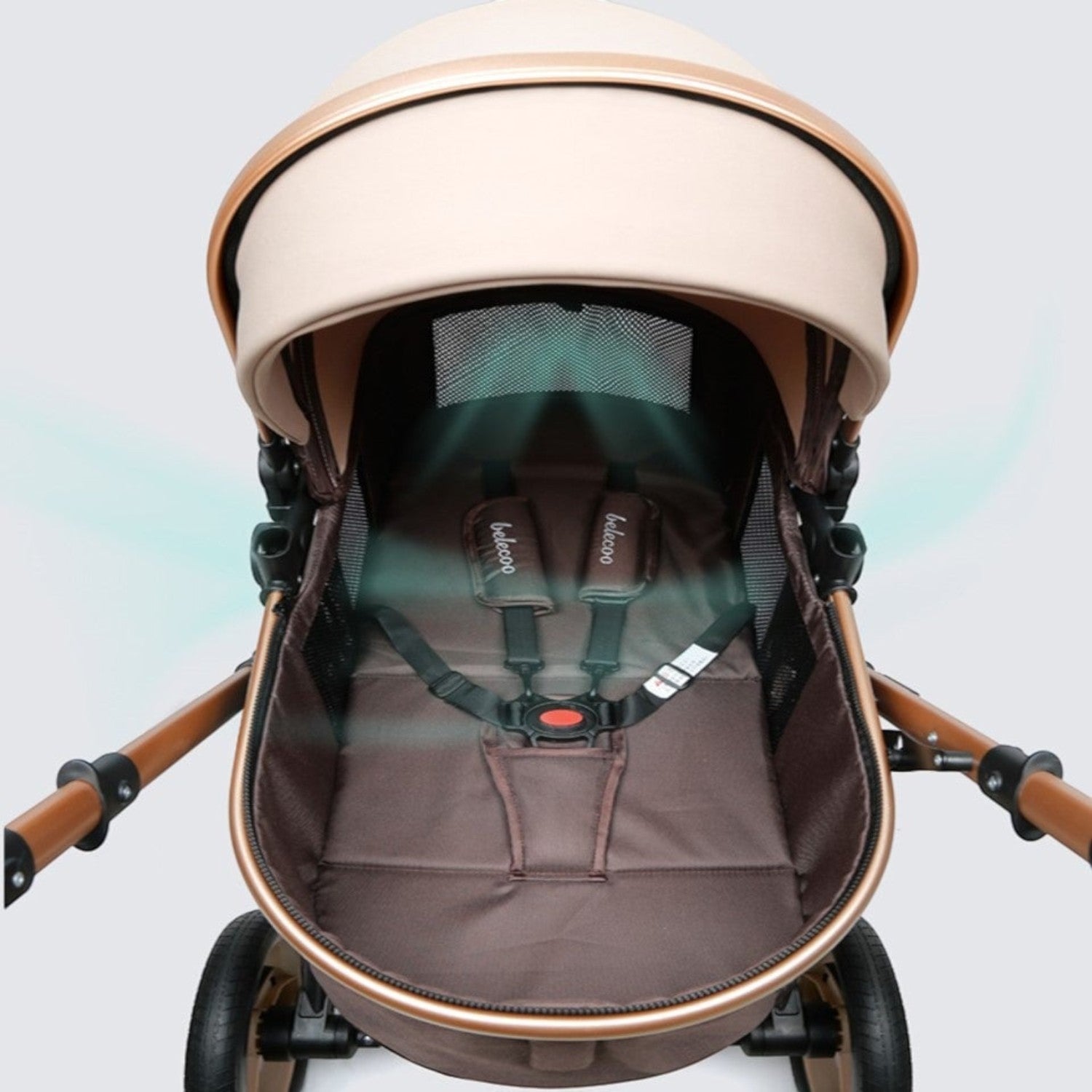 Carucior 2 in 1 pliabil, landou-sport, cu suspensii, 0-36 luni, 25 kg, roti cauciuc, cos depozitare