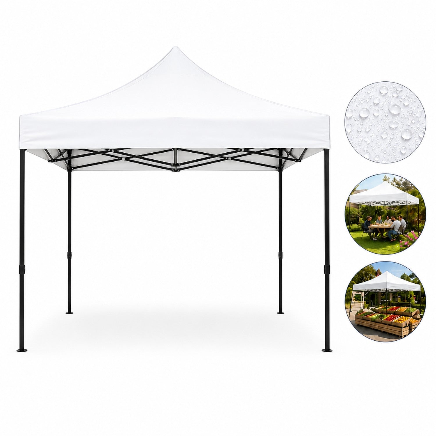 Cort pavilion 3x3m pliabil, cadru metalic, panza impermeabila