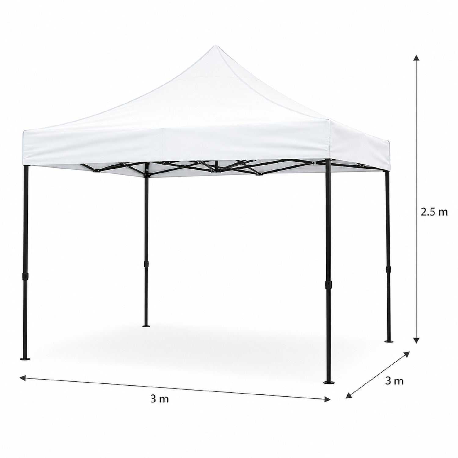 Cort pavilion 3x3m pliabil, cadru metalic, panza impermeabila