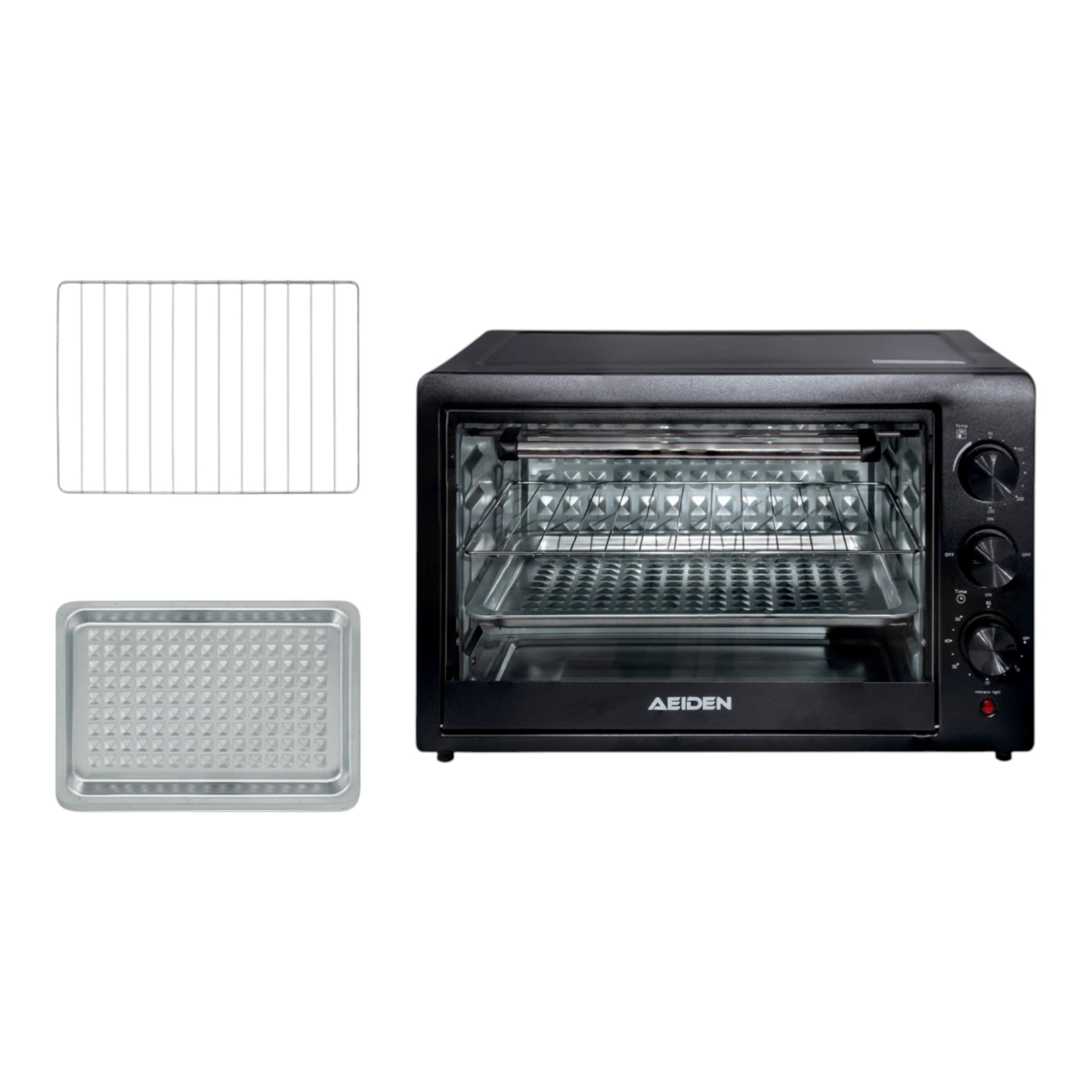 Cuptor electric 48L 2600W, Temperatura maxima 250C, Tava de copt, Gratar, Functie rotisor