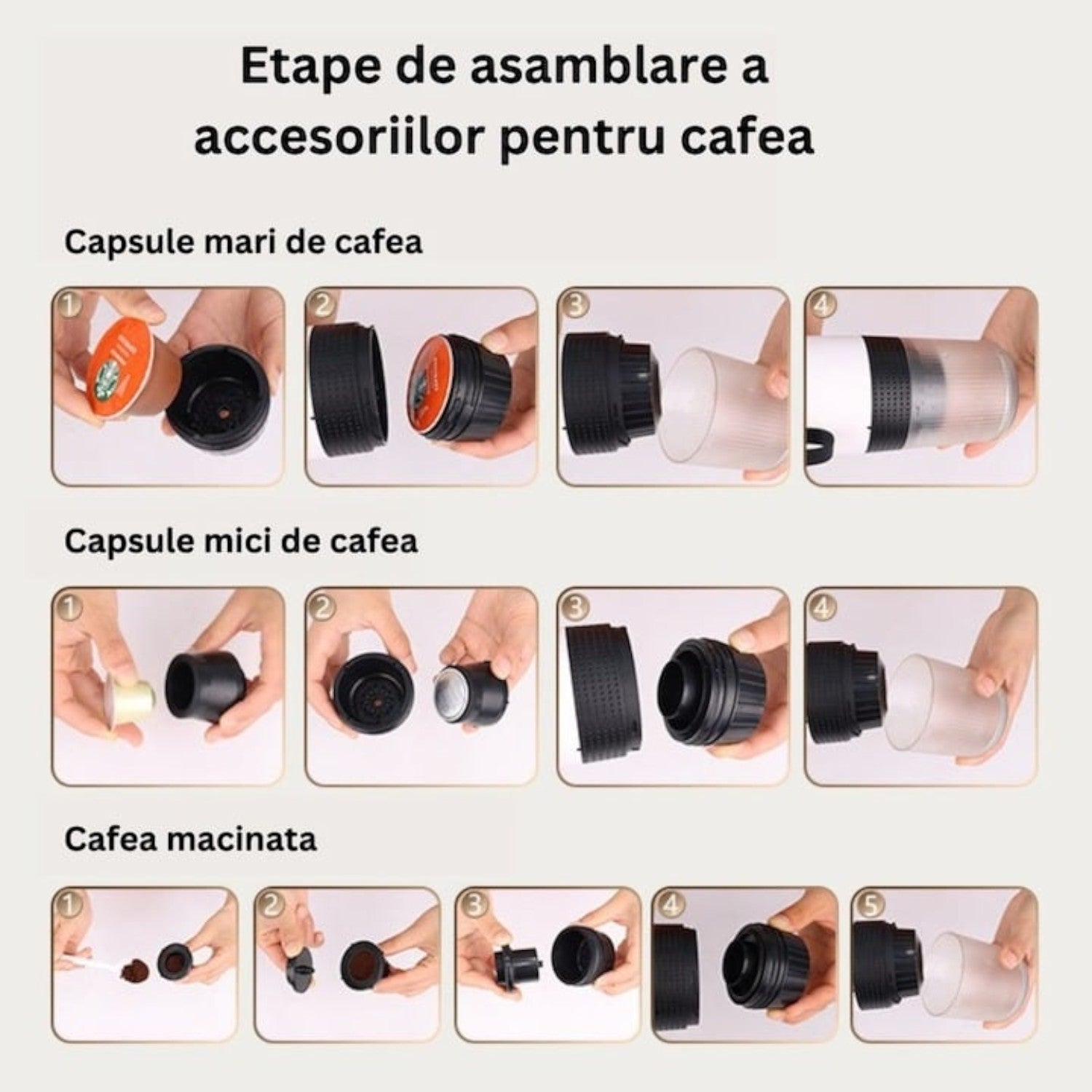 Espressor electric portabil, 72W, baterie 2500mAh, USB-C, 150ml, incalzire rapida
