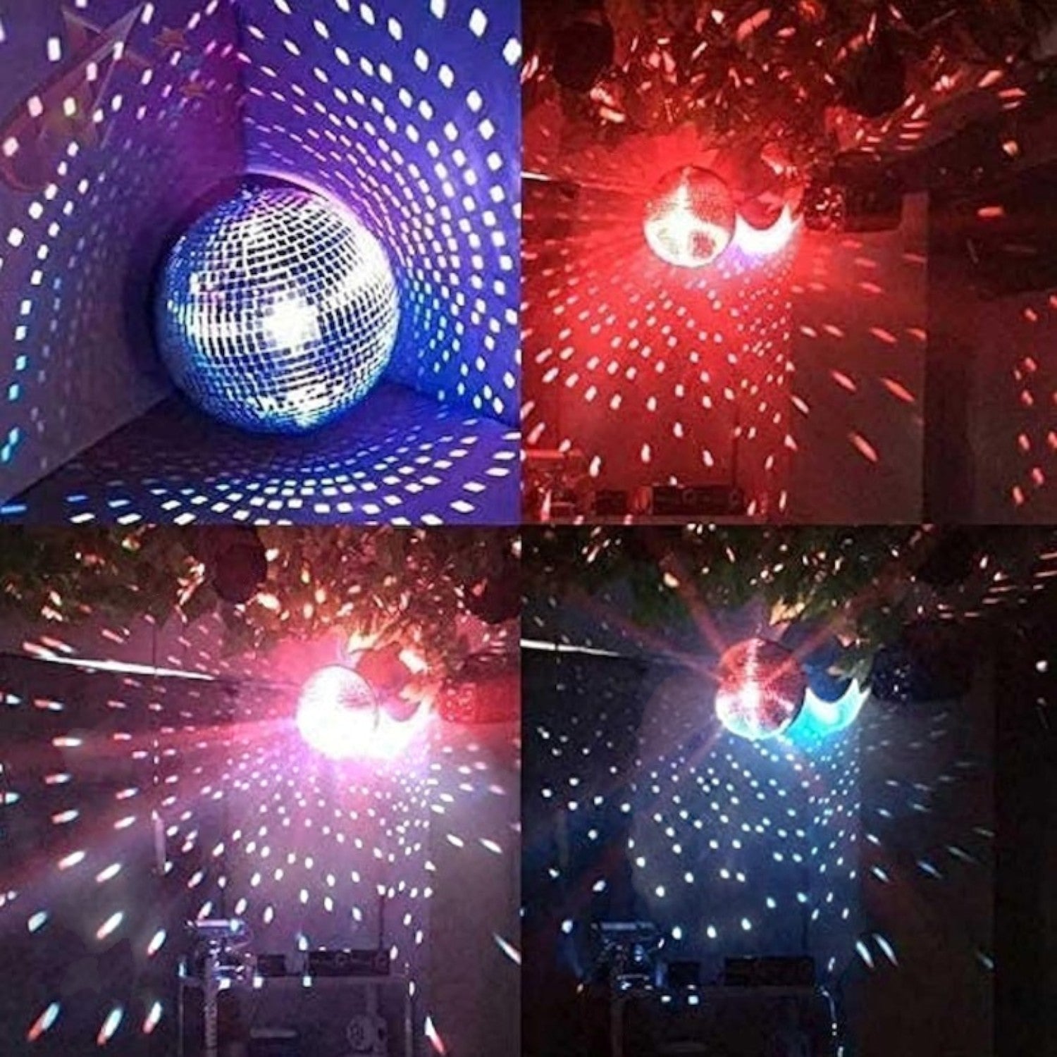 Glob Disco cu Aplicatii Oglinda, Diametru 40 cm, Reflectorizant, Cu Motoras, Sistem Agatare, Forma Sferica, Argintiu