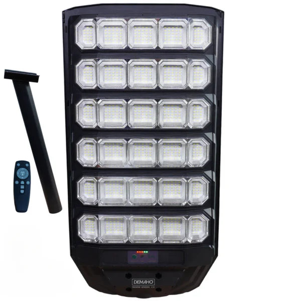 Lampă Solară Stradală DEMAHO Zenith 1600W – LED 120.000 lm, IP66, Telecomandă, Senzor de Mișcare și Lumină