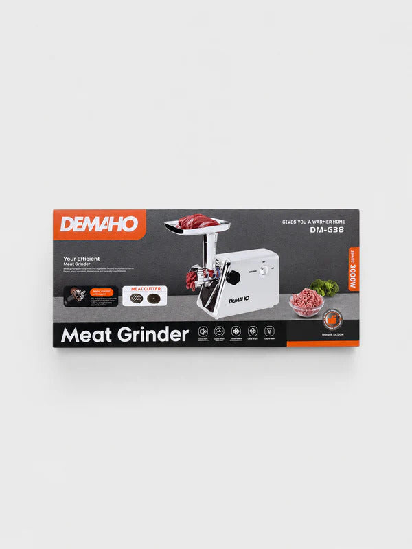 Mașină de tocat carne electrică DEMAHO® 3000 W – 120 kg/oră, 2 site inox, funcție Reverse, componente detașabile