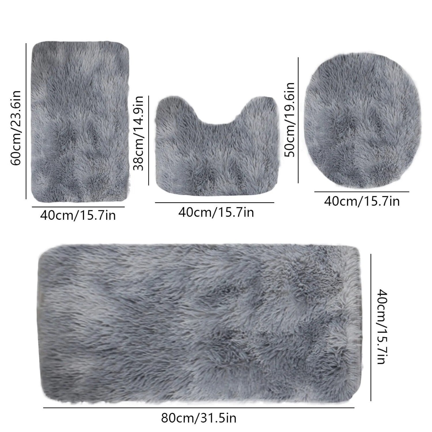 Set 4 covorase baie, plus, antiderapant, absorbant