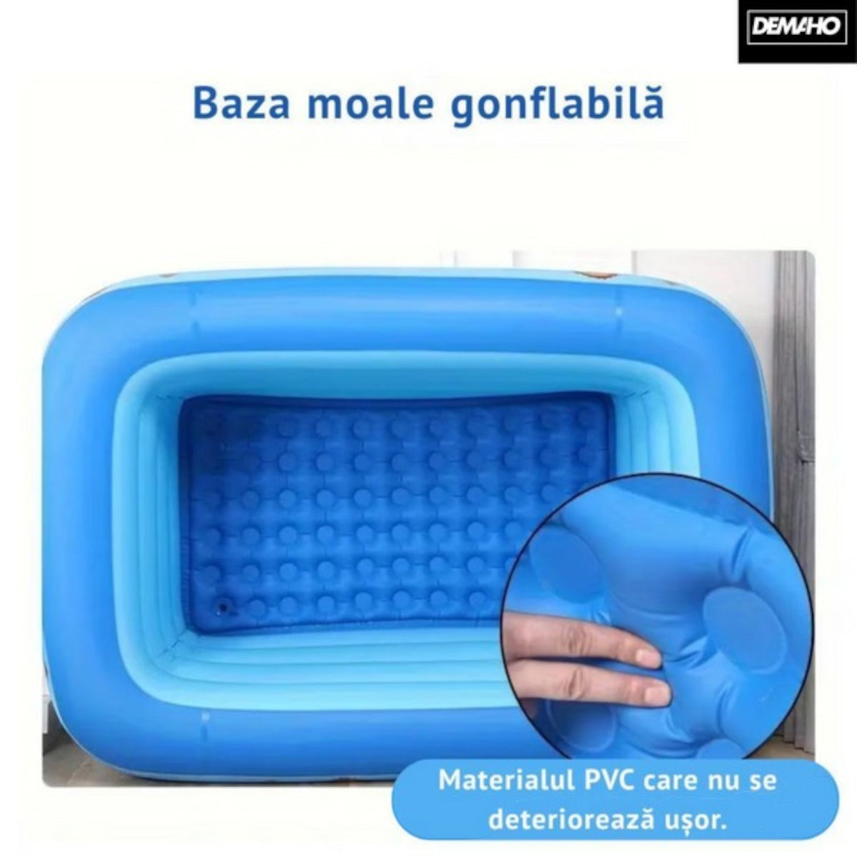 Piscina gonflabila din PVC rezistent, 150x102x50 cm, 3 inele, design tropical, pentru gradina si terasa