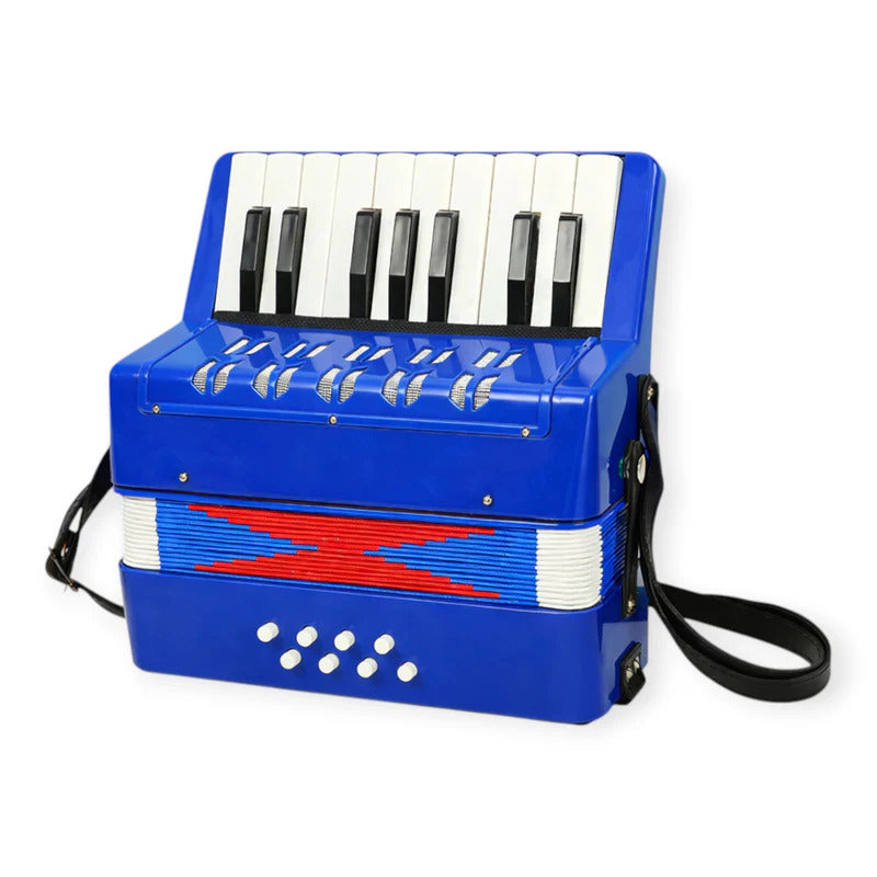 Acordeon pentru incepatori si copii, 17 clape, 8 butoane bass, 30 cm
