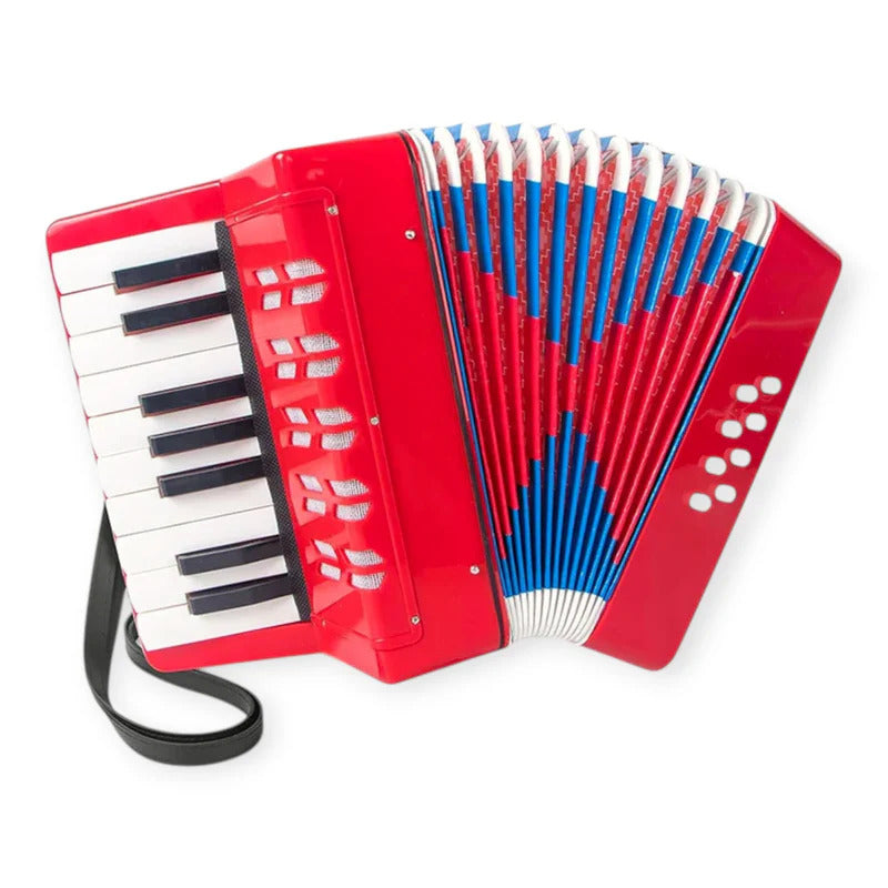 Acordeon pentru incepatori si copii, 17 clape, 8 butoane bass, 30 cm