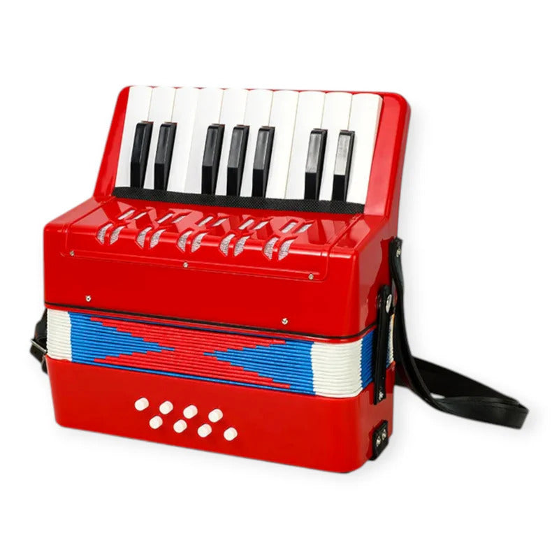 Acordeon pentru incepatori si copii, 17 clape, 8 butoane bass, 30 cm