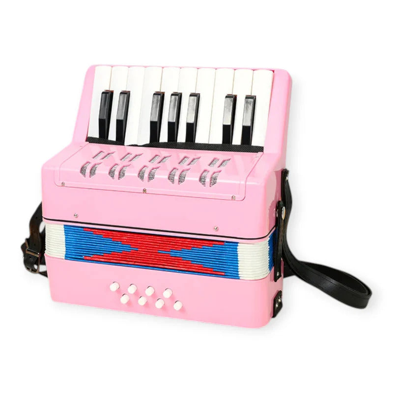 Acordeon pentru incepatori si copii, 17 clape, 8 butoane bass, 30 cm