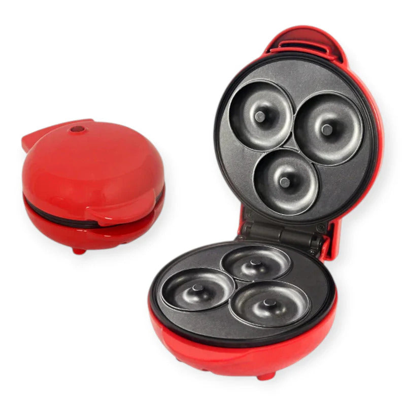 Aparat electric pentru 3 gogosi, placi antiaderente, indicator LED, protectie supraincalzire
