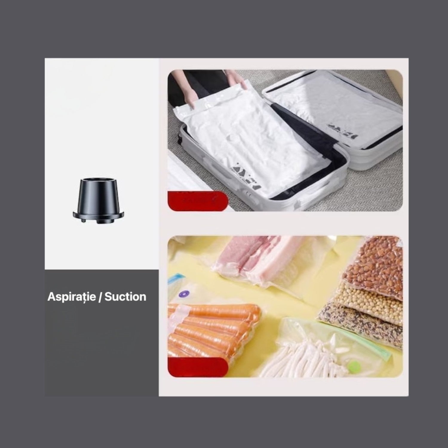 Aspirator si suflanta portabila 4 in 1, 2 acumulatori 48V 8mAh, 9000 mAh, 6 duze incluse