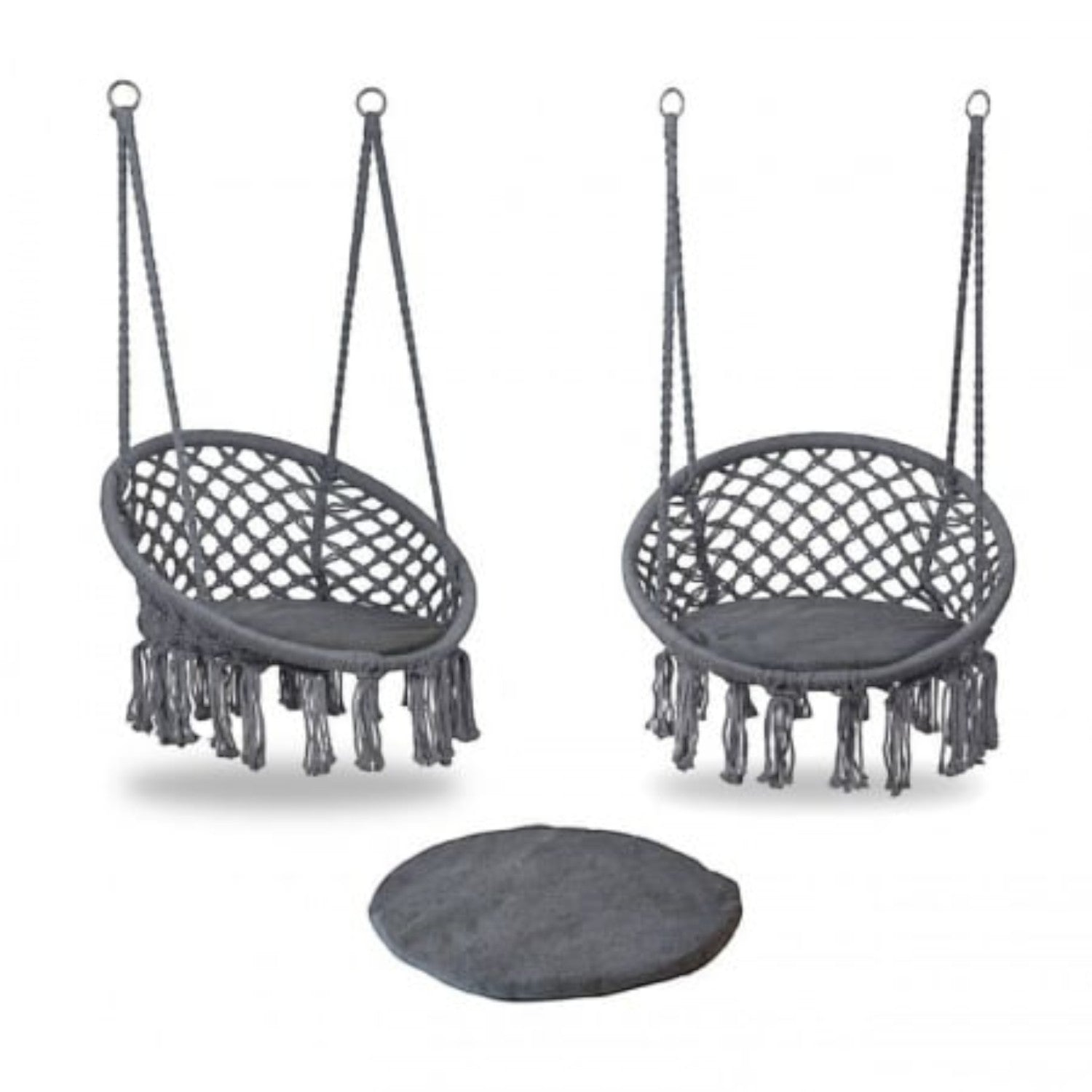 Leagan/balansoar suspendat tip scaun/hamac, diametru 80 cm, sarcina maxima 120kg, cadru metalic, pentru casa, gradina si veranda