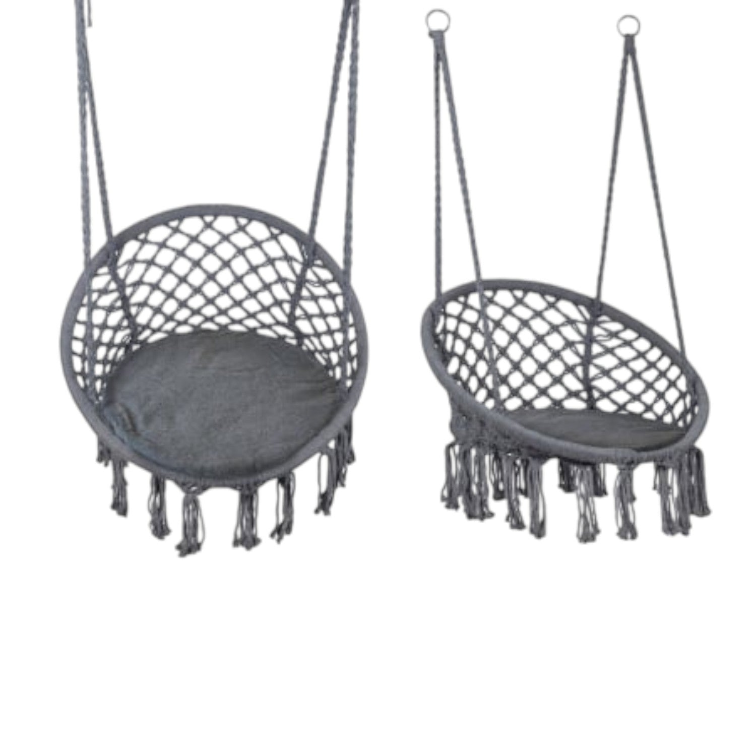 Leagan/balansoar suspendat tip scaun/hamac, diametru 80 cm, sarcina maxima 120kg, cadru metalic, pentru casa, gradina si veranda