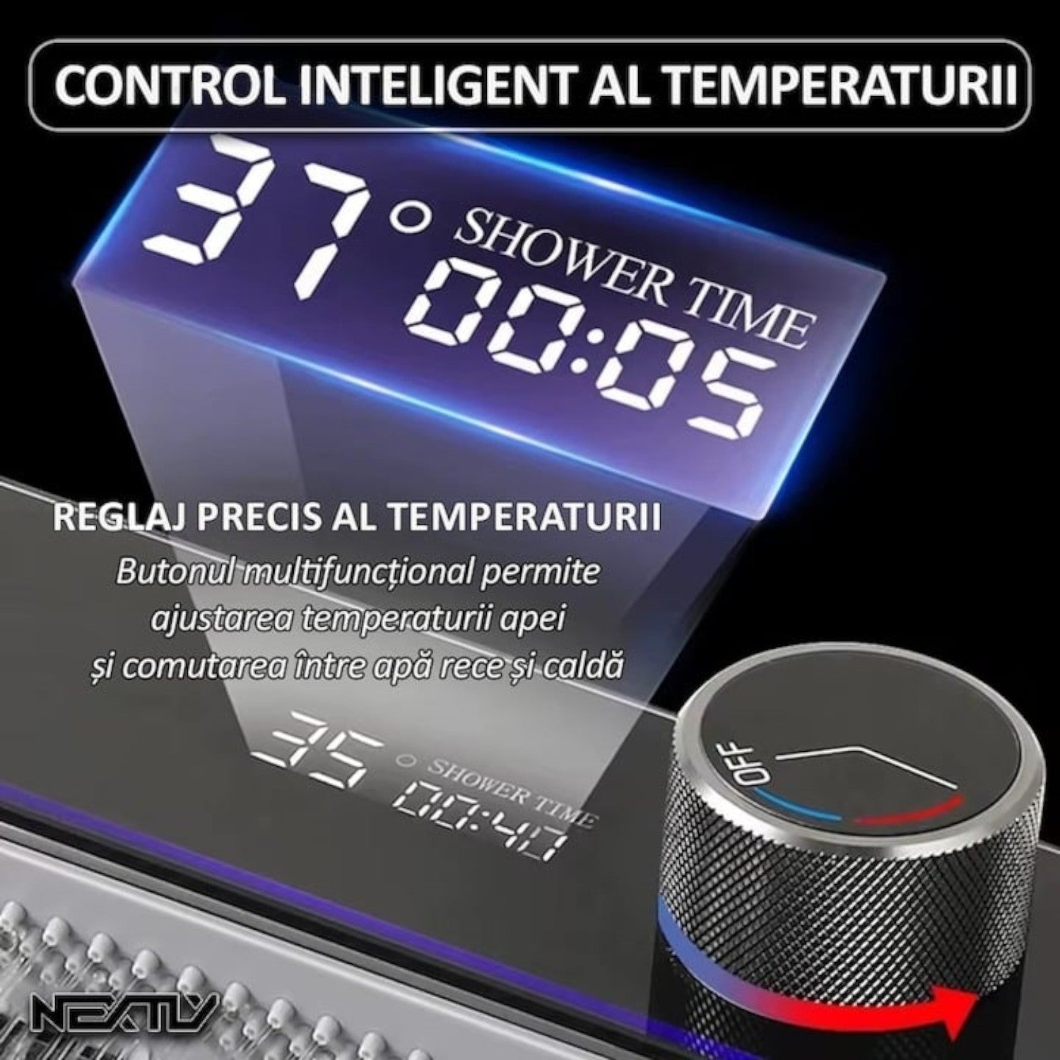 Chiuveta multifunctionala cu 2 cascade, afisaj digital, accesorii incluse, 750x460 mm, negru grafit