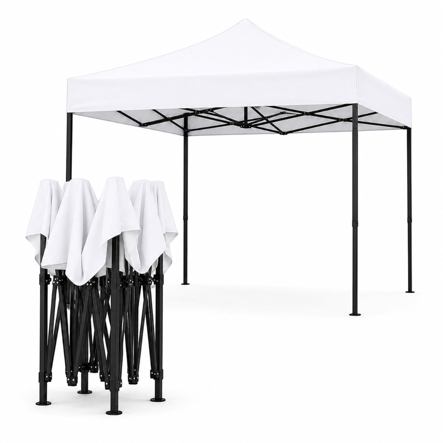 Cort pavilion 3x3m pliabil, cadru metalic, panza impermeabila