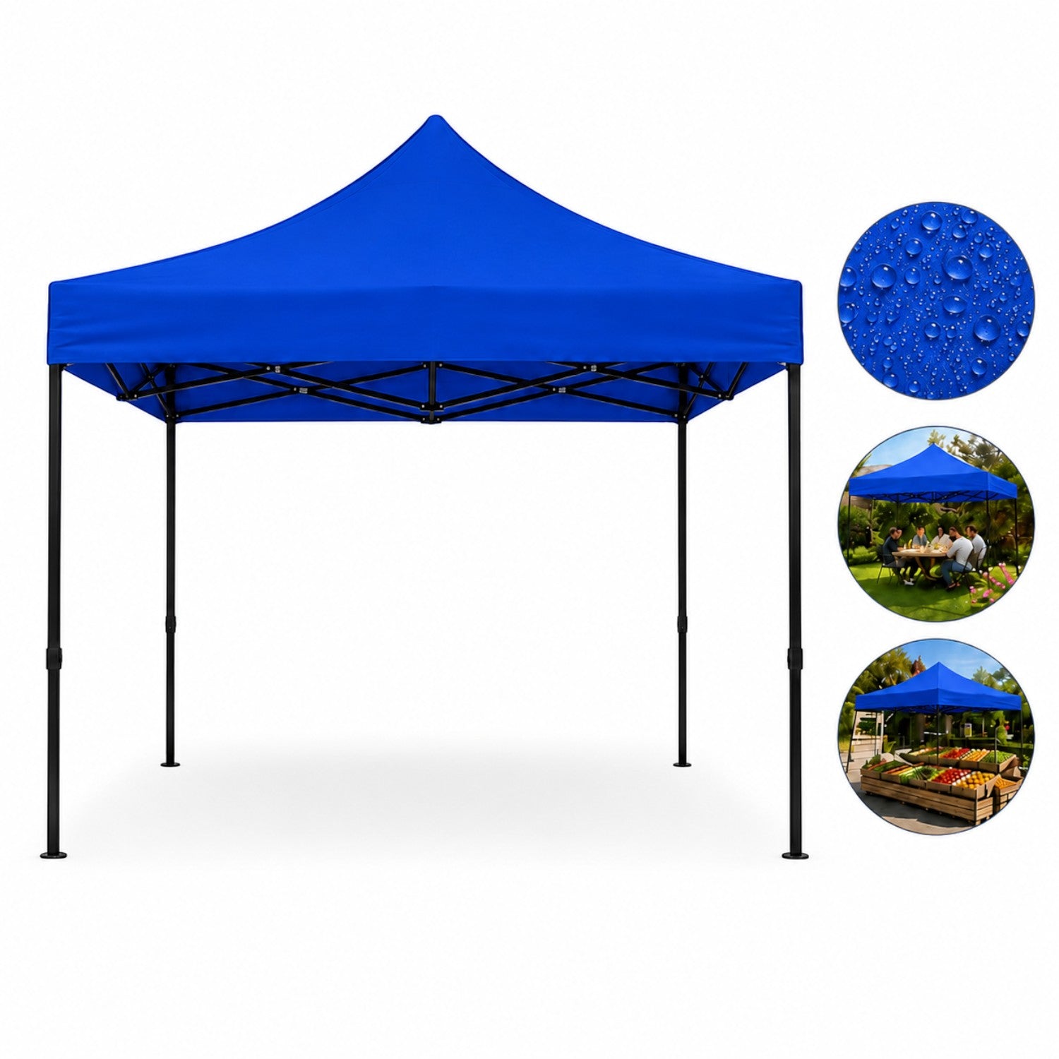 Cort pavilion 3x3m pliabil, cadru metalic, panza impermeabila