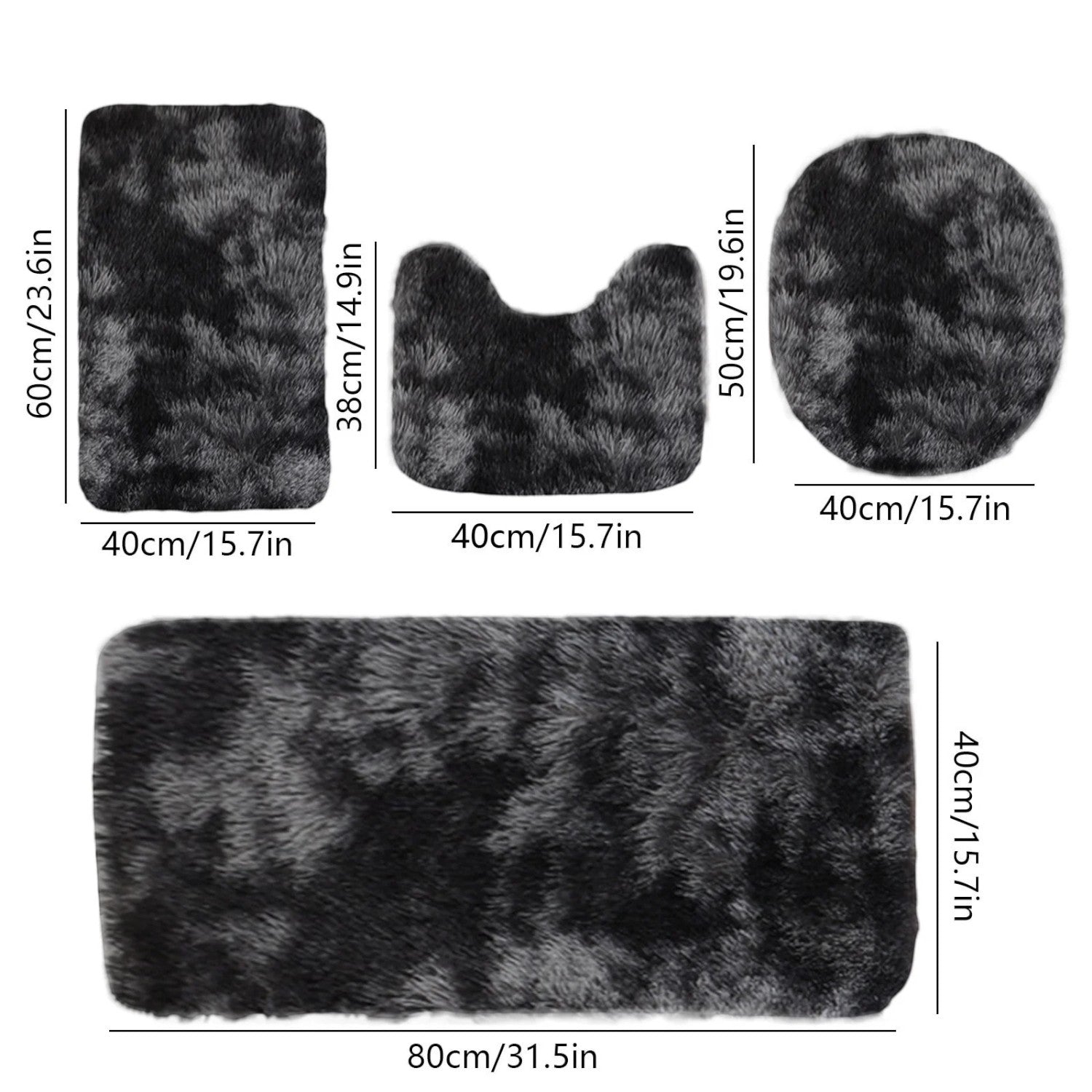 Set 4 covorase baie, plus, antiderapant, absorbant